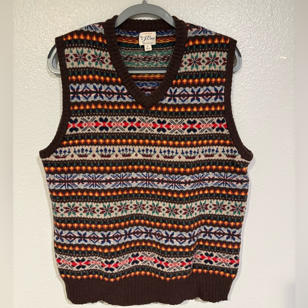 Fair Isle Brushed Wool Vest
